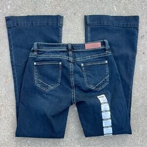 Rock & Roll Cowgirl Trouser Stretch Mid Rise Dark Blue Women Jeans 27x32 NEW